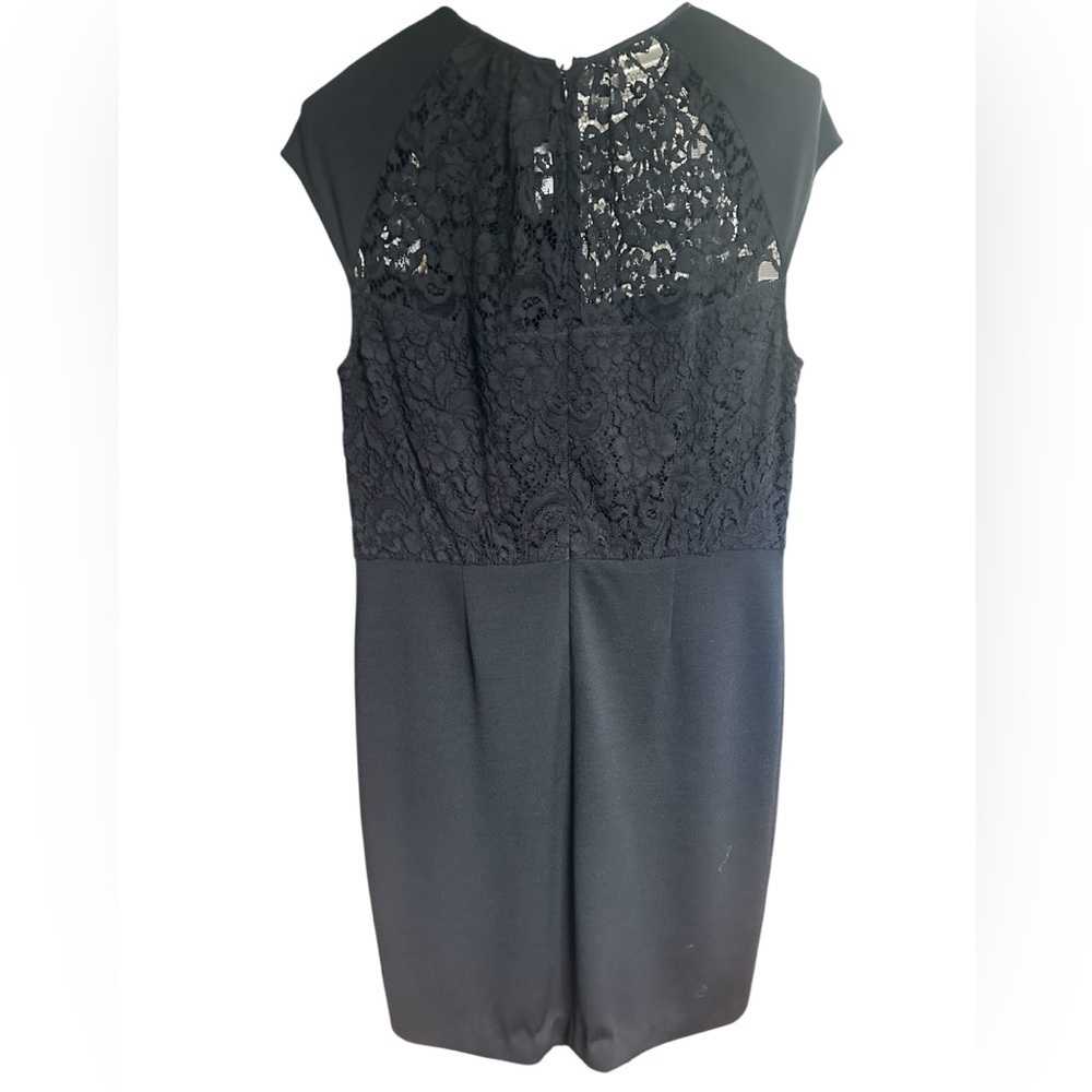 St. John Black Lace Dress with Matching Lace Shrug Size 12 - Picture 2 of 6